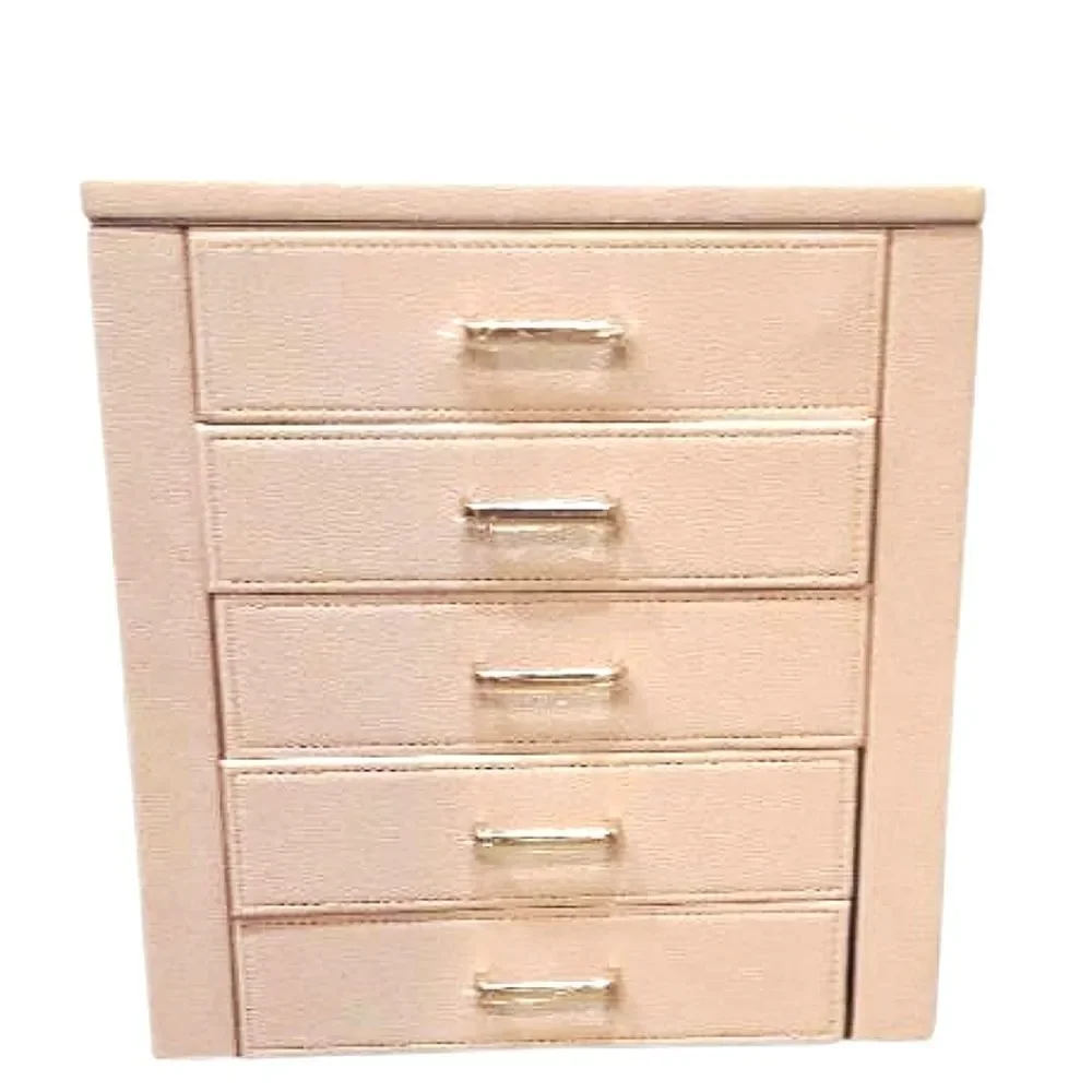 At‎ Home 5-Drawer Pink Leather Jewelry Organizer